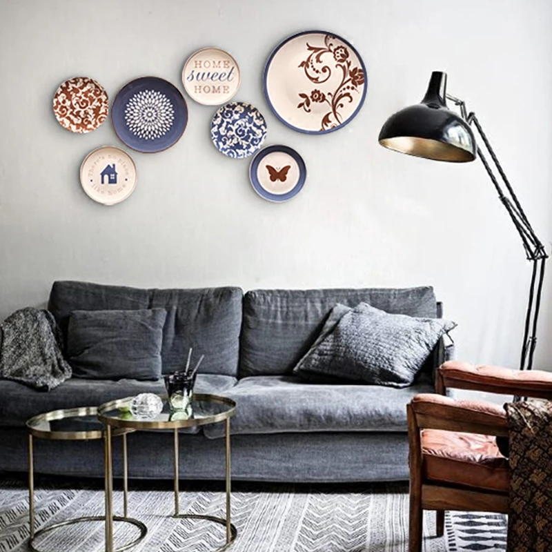 Современная американская простая керамическая подвесная тарелка, декорация на стену, подвесной ТВ фон, туристический сувенир, домашний декор
