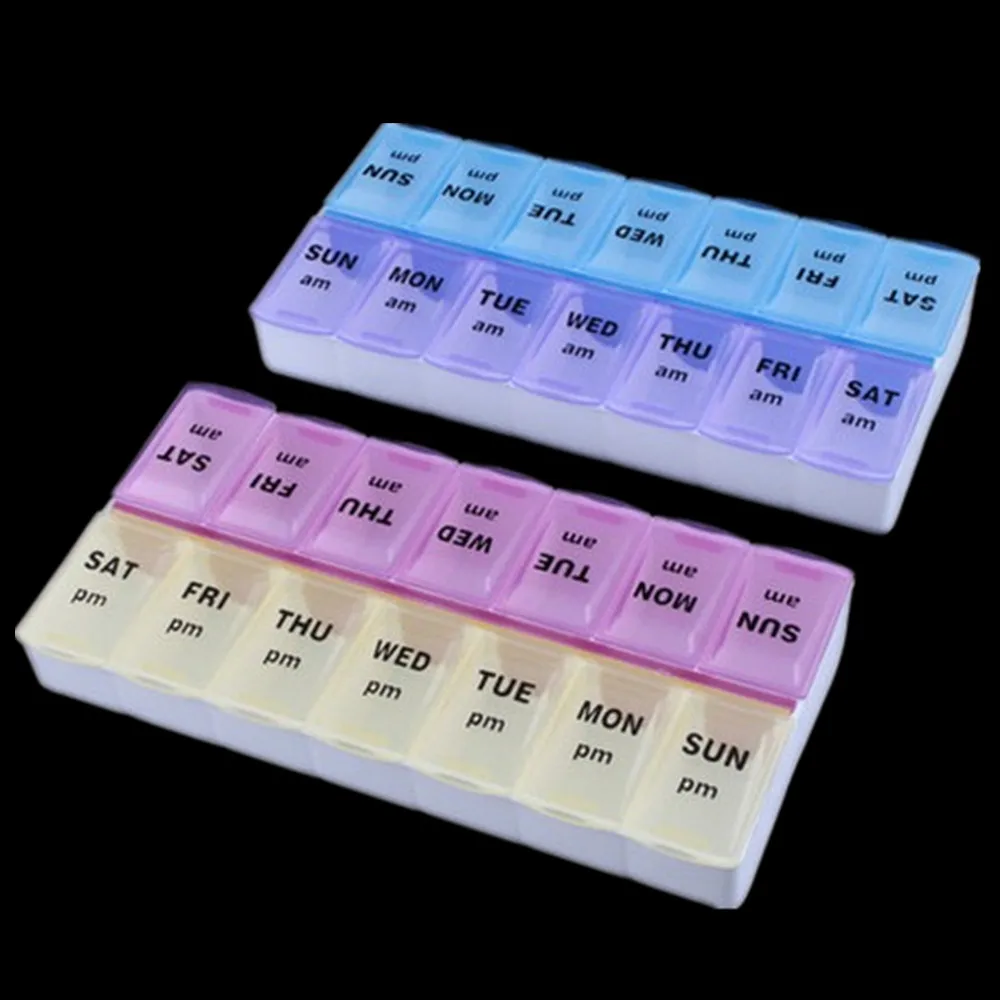 

14 Grids 7 Days Weekly Pill Case Medicine Tablet Dispenser Organizer Box Splitters Pills Storage Containe 5.20