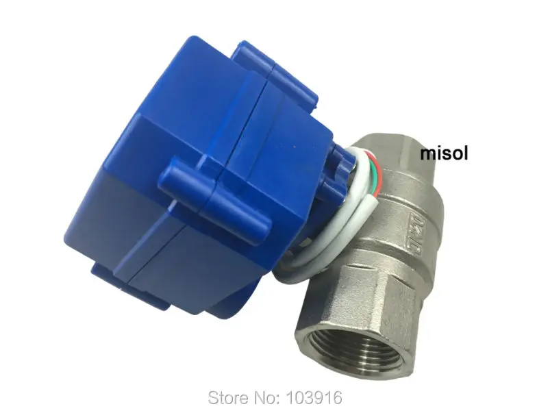 

1 pcs motorized ball valve 3/4'' NPT, DN20, 2 way 12VDC CR04, stainless steel electrical valve