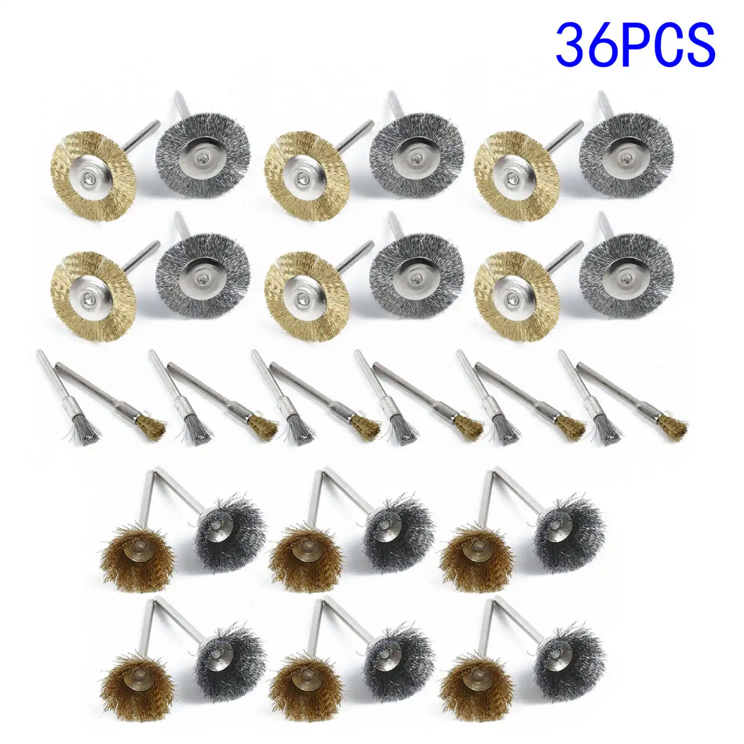 45 Pieces Mini Wire Brush Kit,Polishing Attachment,Wheel Steel Brushes for Dremel Accessories Rotary Tools Polish Clean Tools