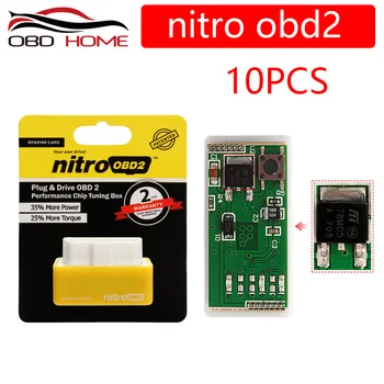 

10PCS A+++ Quality Nitro OBD2 Chip Tuning Box Plug & Drive NitroOBD2 For Diesel Gasoline Car More Power Nitro OBD Box
