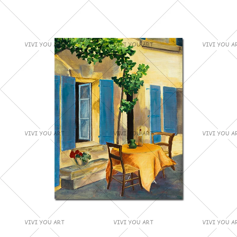 

The Courtyard Landscape Classic Oil Painting Canvas 100% Handmade Oil Painting, Wall Pictures For Living Room, Home Decor