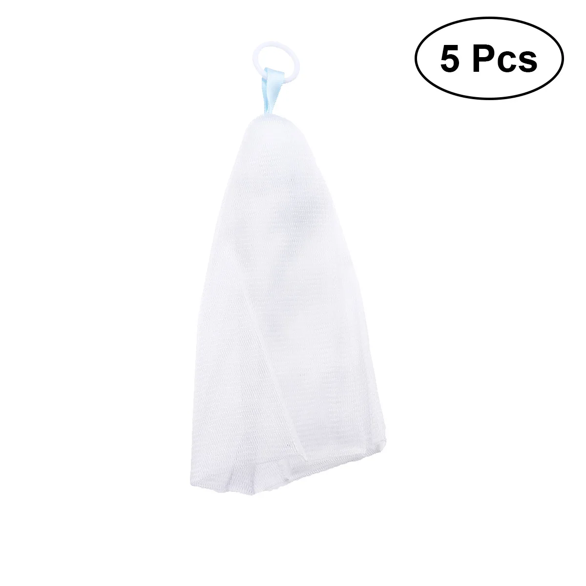 

5PCS Facial Body Face Cleansing Washing Soap Easy Bubble Maker Creating Foaming Net Mesh Skin Care Tool (White)