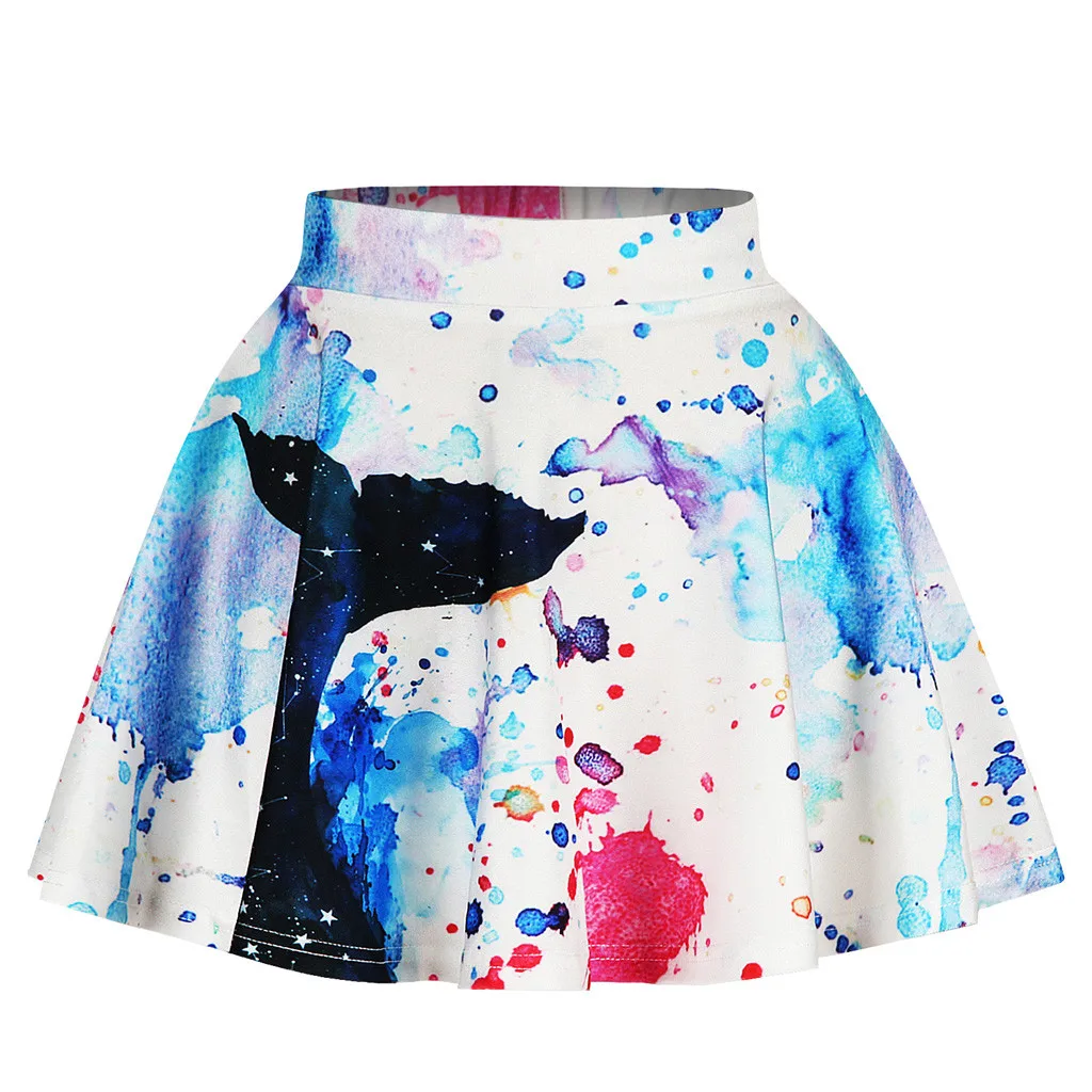 LONSANT/Стильная летняя юбка для девочек; плиссированная детская юбка для принцесс с 3D-принтом галактики; повседневная юбка-пачка