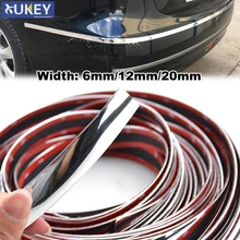 6/12/20mm Voiture Style Chrome Bandes Décoratives Avant Arrière Antibrouillard Revêtement D'habillage Moulure Cadre De Décoration Accessoires de Protection