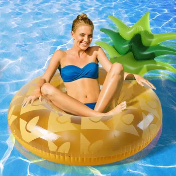 

105 x 120cm Swimming Rings 2019 Summer Pineapple Swimming Ring PVC Pool Rings Inflatable Water Sports Toys Water Sports