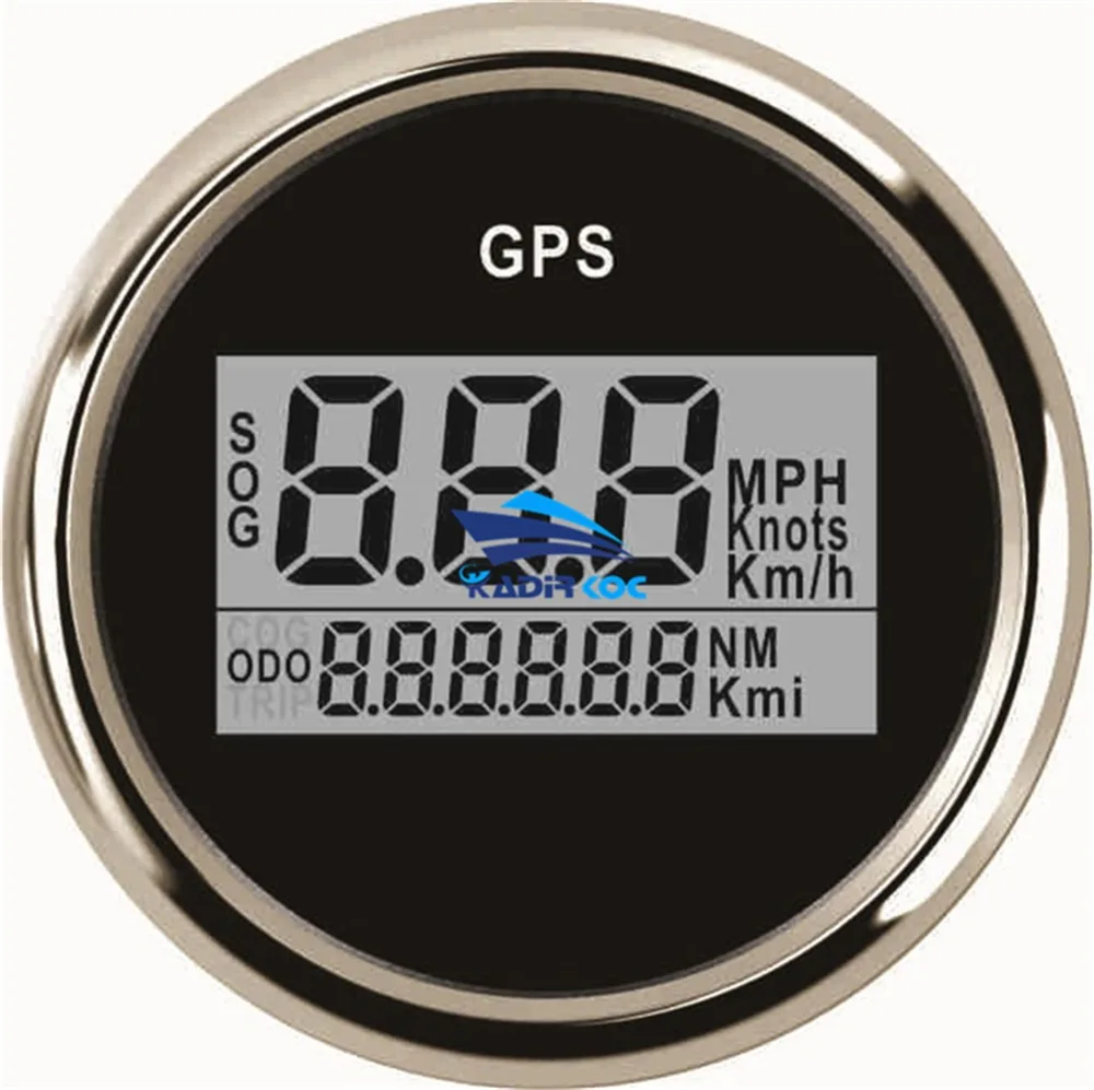 Упаковка 1 52 мм цифровой gps датчики спидометра 0-999 lcd скорость одометры SOG COG Trip Mileometer с красной подсветкой для авто корабля