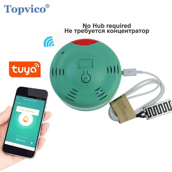 

Topvico WIFI Water Sensor Leak Detector WIFI Leakage Detection Overflow Alarm Tuya Smart Life APP Wireless Home Security System