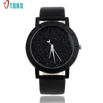

Otoky Willby Fashion Starry Watch Women Men Sequins Moon Hands Faux Leather Quartz Wrist Watch 161212 Drop Shipping