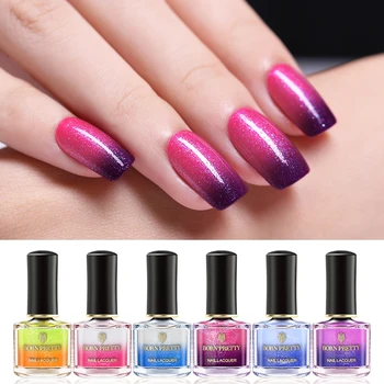 

BORN PRETTY Temperature Color Changing Nail Polish Glitter Thermal Nail Art Polish Nail Art Varnish 12 Colors Manicuring Tools