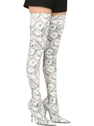 stretch pull on knee high boots