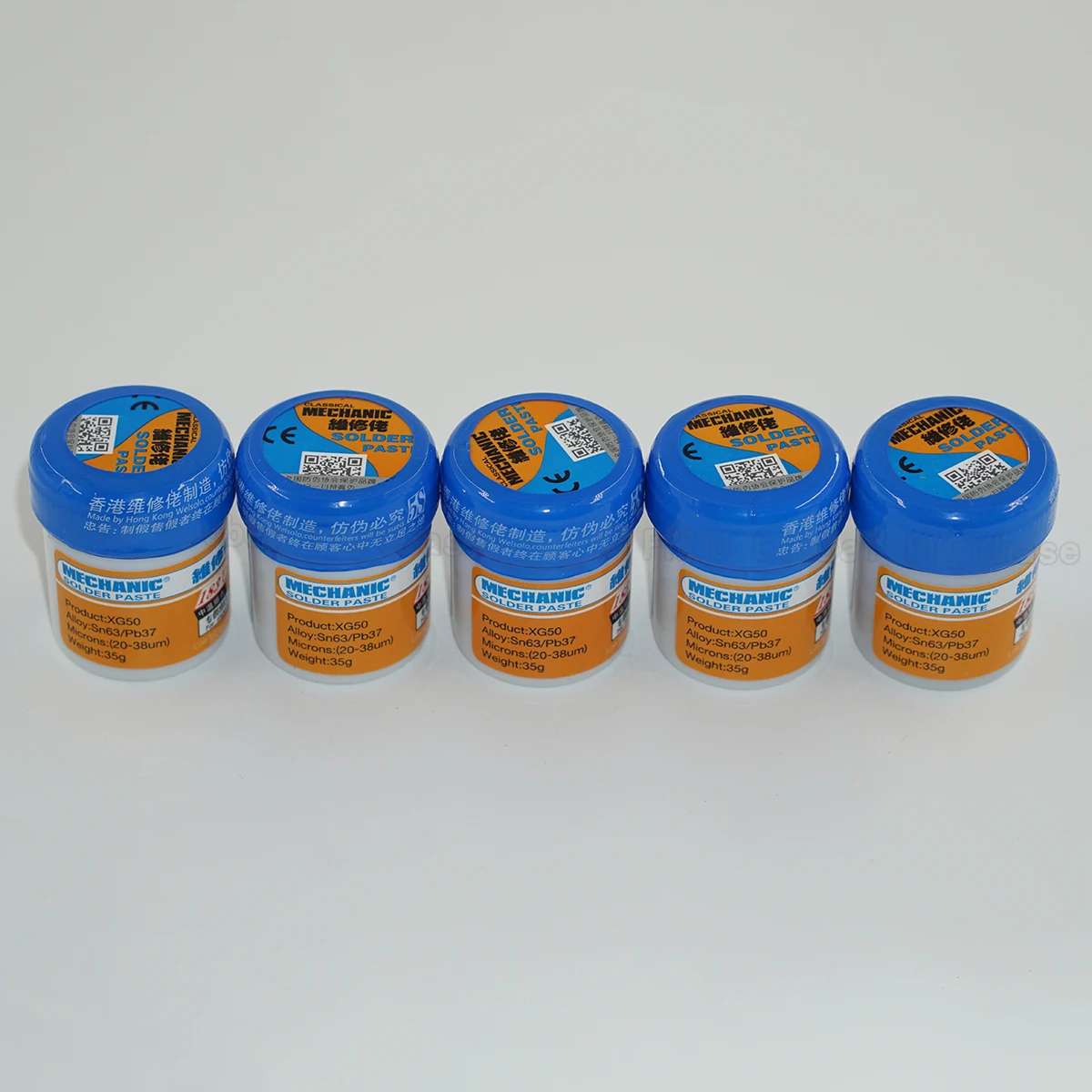 XG-50 Medium Temperature Solder Paste 5pcs 35G Liquid Solder Paste SN63 PB37 Lead-Containing SMD BGA SMT Template Solder Tool XG-50 Medium Temperature Solder Paste 5pcs 35G Liquid Solder Paste SN63 PB37 Lead-Containing SMD BGA SMT Template Solder Tool