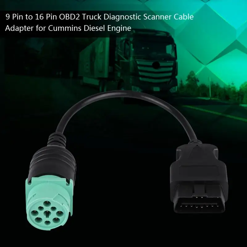 Автомобильный диагностический сканер, Кабель-адаптер для дизельного двигателя Cummins, конверсионное соединение для грузовика, фургона, грузовика, 9 Pin, 16 Pin, OBD2