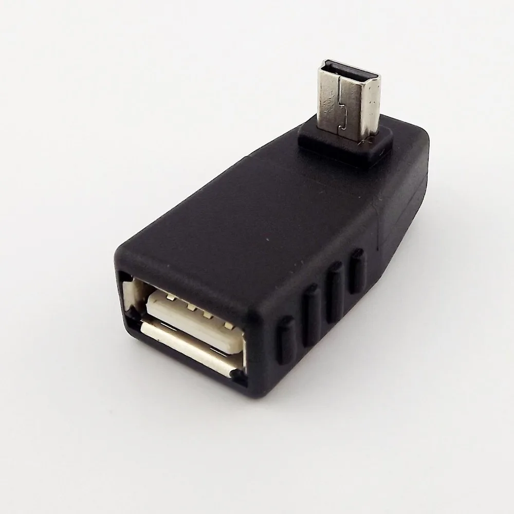 

1PCS Down Angled Mini USB 5-Pin B Male To USB 2.0 A Female Jack OTG Host Adapter
