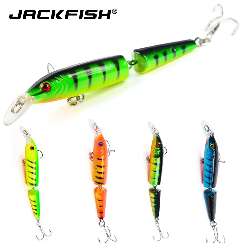 

JACKFISH 2 Sections Swimbait 3D Eyes Lifelike Fishing Lure With 6# Treble Hooks Hard Bait Artificial Lures Fishing Tackle