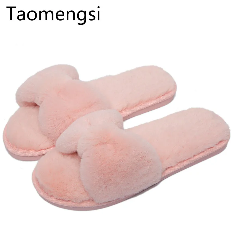 Женские домашние тапочки на плоской подошве Taomengsi lippers сезон весна осень зима