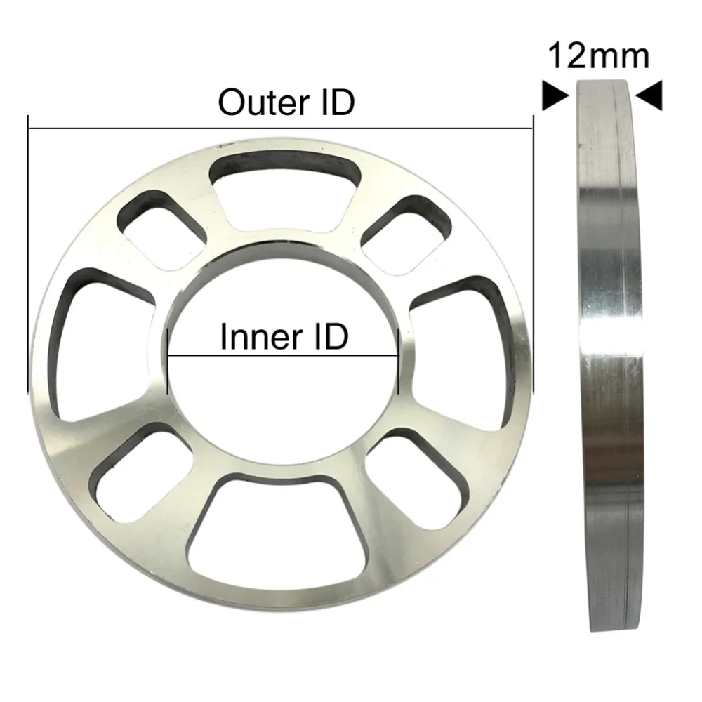 TIROL 2 шт. Универсальный распорка колеса 4 диск с отверстиями Тормозная прокладка комплект 12 мм толстое колесо прокладка T12851GL