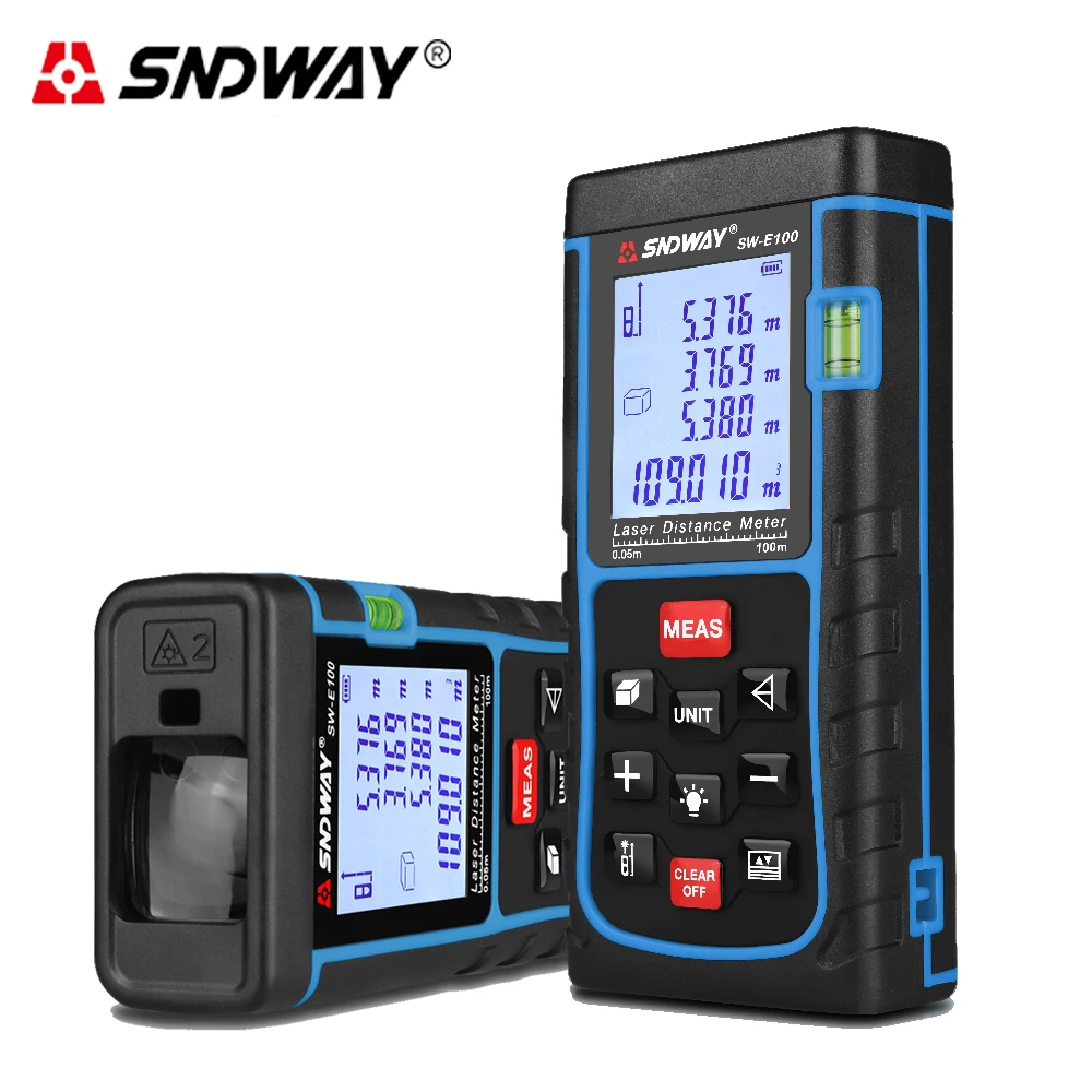 

SNDWAY 100M 328ft laser Distance Meter Digital trena Laser Range Finder Area-volume-Angle measuring tools with Backlight