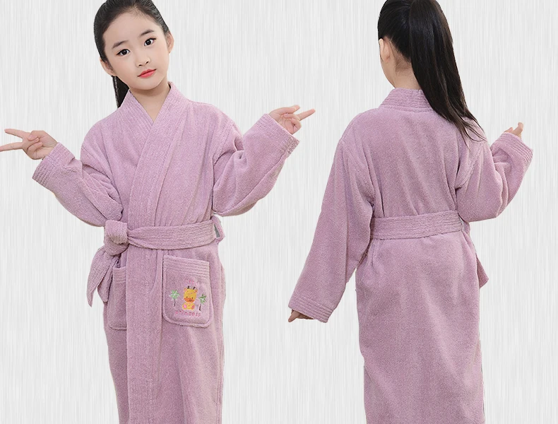 Халат детское кимоно хлопок махровое полотенце флисовый халат пижамы Девушка Спа вечерние купальный костюм платья весна осень