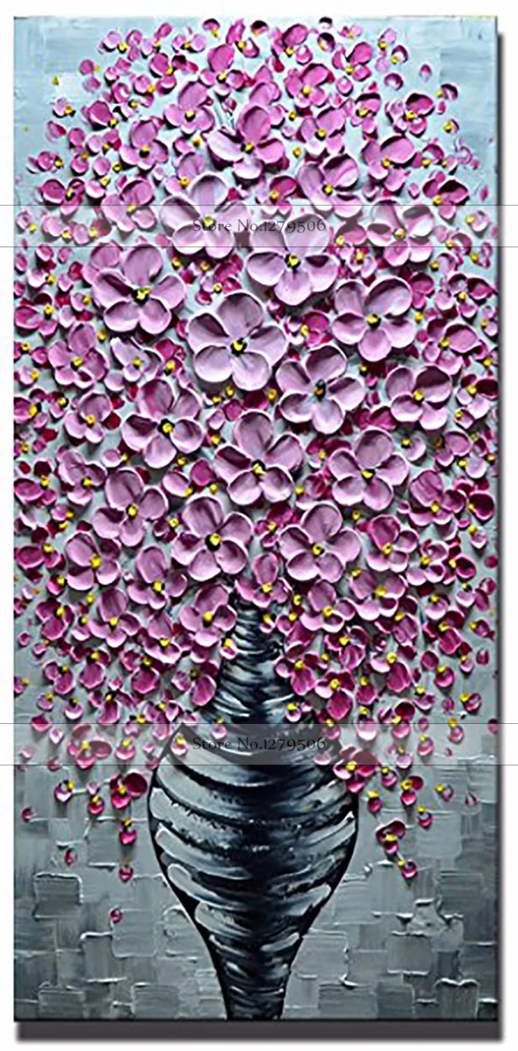 Ручная роспись нож розовый цветок картина маслом на холсте большие 3D картины для гостиной современные абстрактные настенные художественные картины