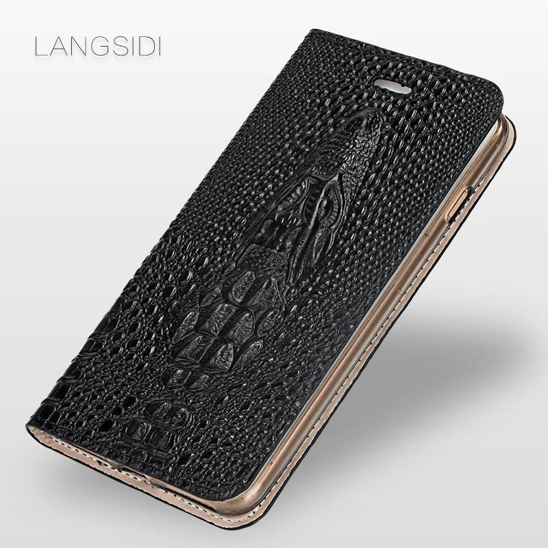 

wangcangli brand phone case crocodile head clamshell leather phone case for VIVO X9 phone shell all handmade custom processing