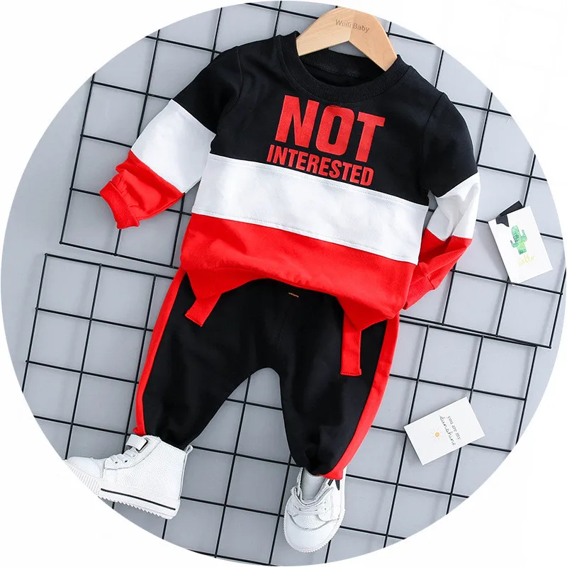 Одежда для младенцев осенне-весенний комплект одежды для маленьких мальчиков, футболка+ штаны, комплект из 2 предметов Детский костюм комплект для малышей, Одежда для новорожденных