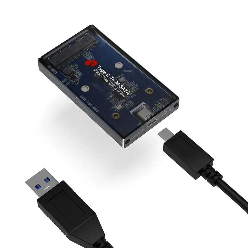 Тип C к mSATA адаптер для мобильного телефона USB 3,1 SSD корпус твердотельного накопителя с Светодиодный индикатор питания Поддержка UASP