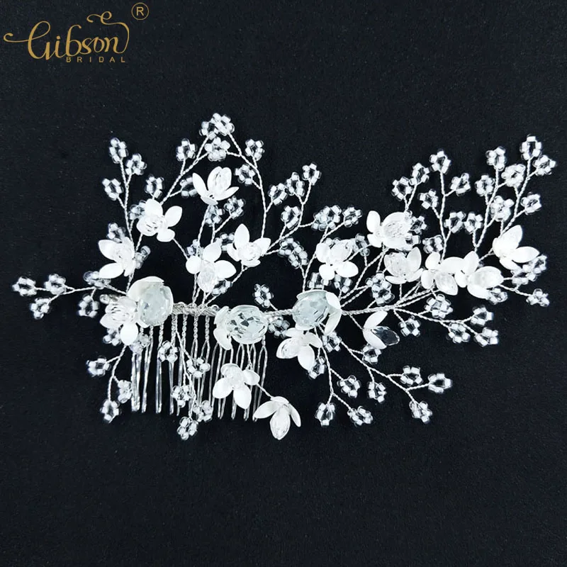 

Vogue Bridal Headdress Hair Side Comb Big Crystal Wedding Jewelry Headpiece Floating Clear Beaded Women Hair Wisp