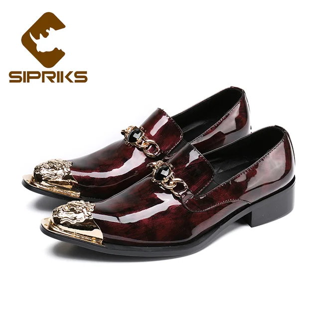 Men's Leather Loafers Pointed Toe Buckle Wedding Dress Shoes Slip-on Wine Red (US 10) Men's Leather Loafers Pointed Toe Buckle Wedding Dress Shoes Slip-on Wine Red (US 10)