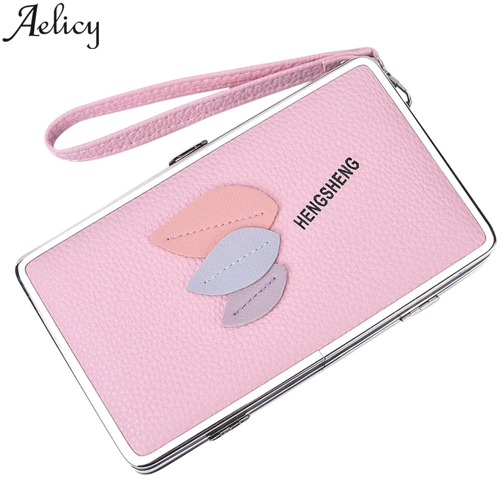 

Aelicy Fashion Ladies Leaf Long Wallet Leather Women Leather Money Bag credit card holder bag Coin Purse Wallet Holder Handbag