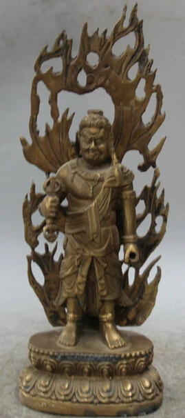 

JP S0524 11 Japan Japanese Buddhism Bronze Stand Fudo Myo-o / Acalanatha Buddha Statue