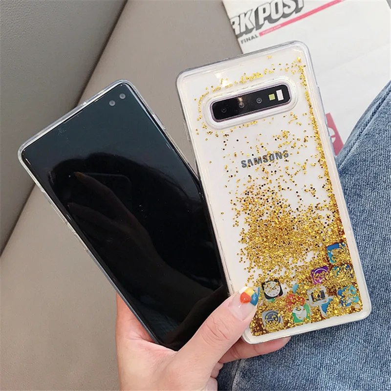 Мягкий чехол из ТПУ с динамической жидкостью и зыбучим песком для Samsung Galaxy S10 S9 S8