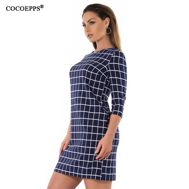 COCOEPPS 6XL плюс размер осенне зимнее платье халат женские офисные повседневные