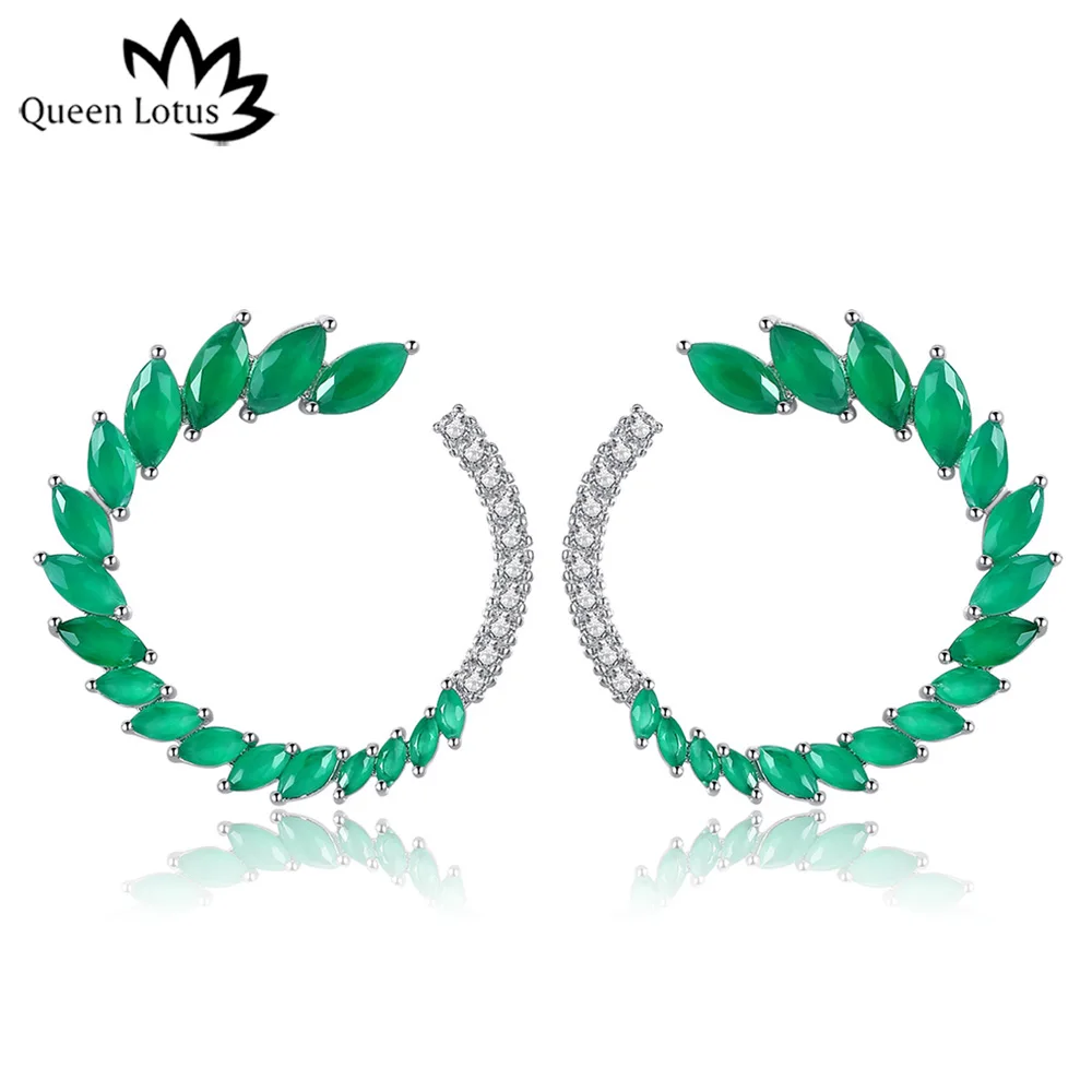 Женские большие круглые серьги гвоздики Queen Lotus 2018 модные Эффектные в виде