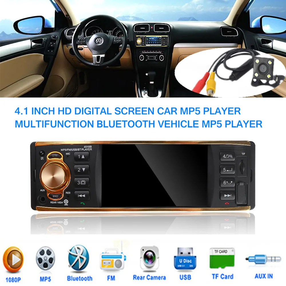 

2x Bluetooth Bluetooth Control Autoradio Rearview Camera 1 One Din Car Radio MP5 player 4.1 inch Stereo Audio AUX FM USB disk