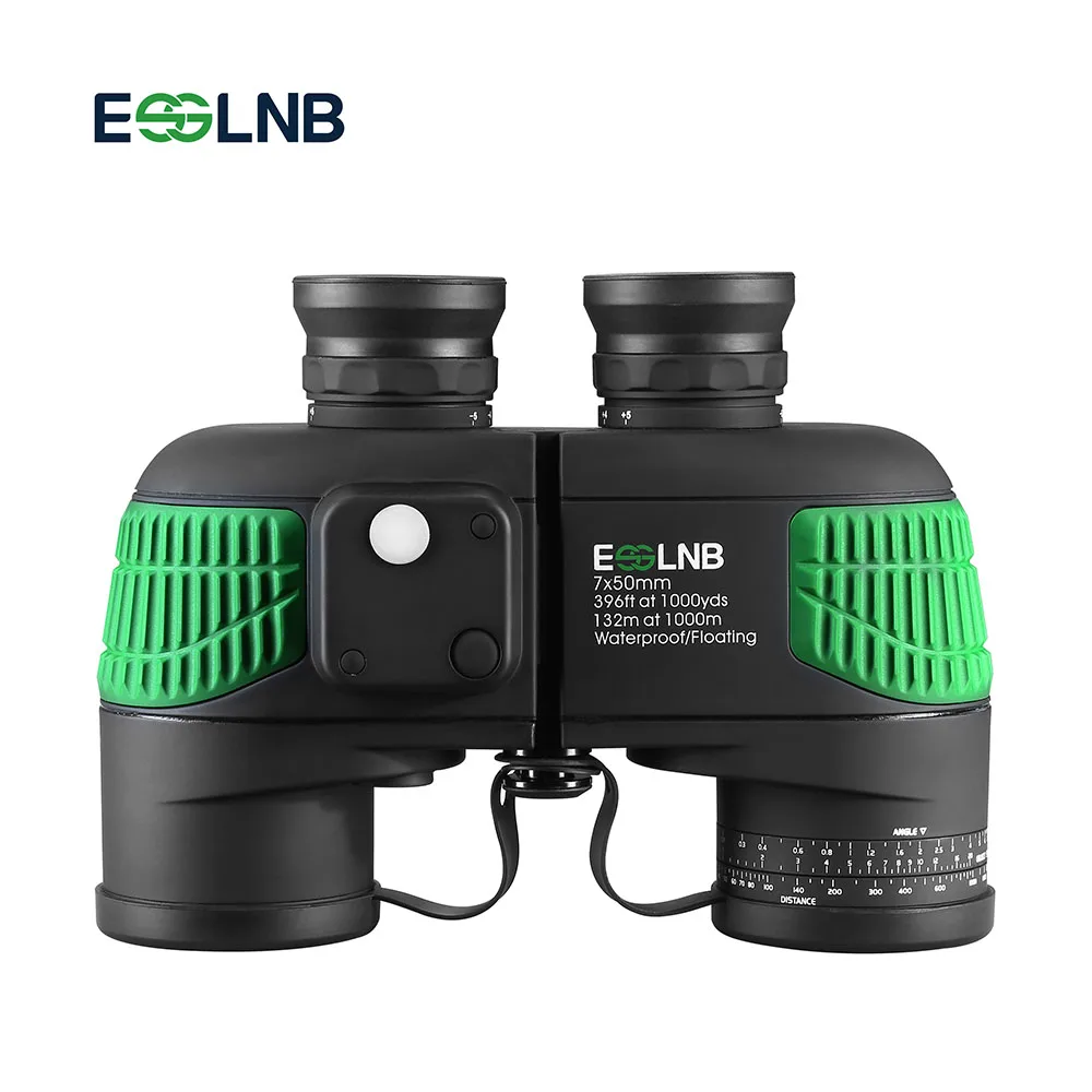 

7X50 High Power Binoculars with Rangefinder Compass for Hunting Boating Military Marine Telescope Folating Nitrogen Waterproof