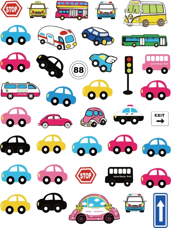 

Car Cartoon Iron-On DIY T-Shirt Clothing Heat Transfer Sticker Patch Accessory