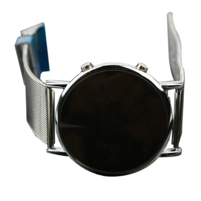 

OTOKY Men Fashion LED Round Mirror Blue Circles Stainless Steel Watch P23 Drop Shipping Jul27