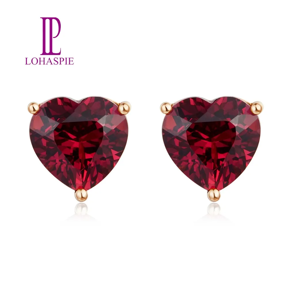 3 Ct Garnet Hearts Dangle Stud Earrings White Gold Silver