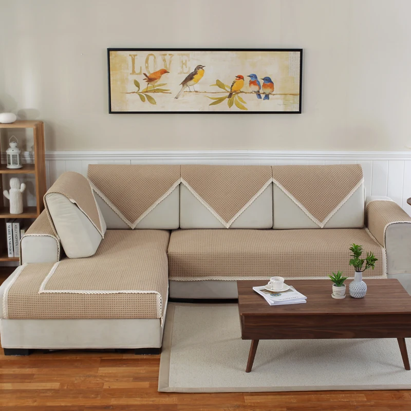 1 pcs linen Quilt Sofa Cover Armrest Slipcover Couch Covers Set Sectional Seat Covers Towel sofa