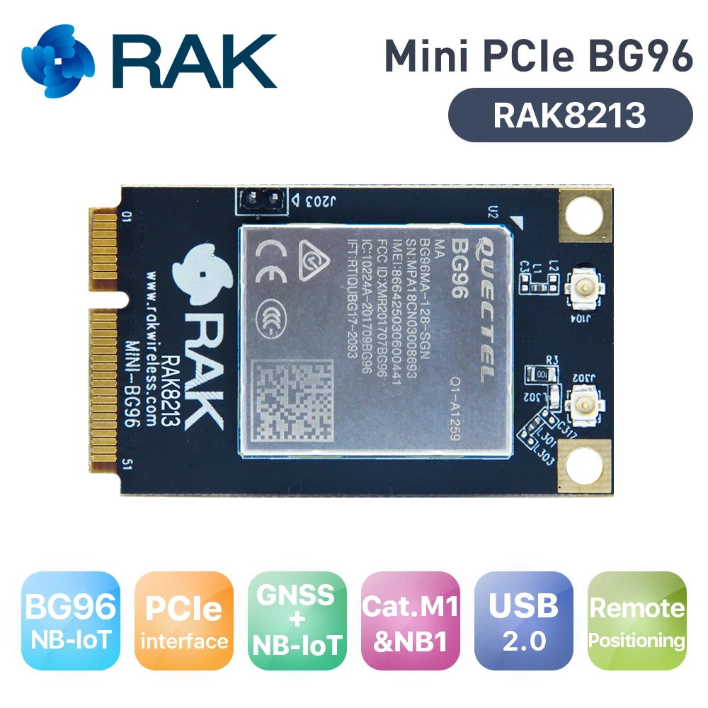 

Mini PCIe Cellular IoT module Quectel BG96 NB-IoT Low Power LTE Module Built in GNSS Support EGPRS with GPS Antenna EC2 Dongle