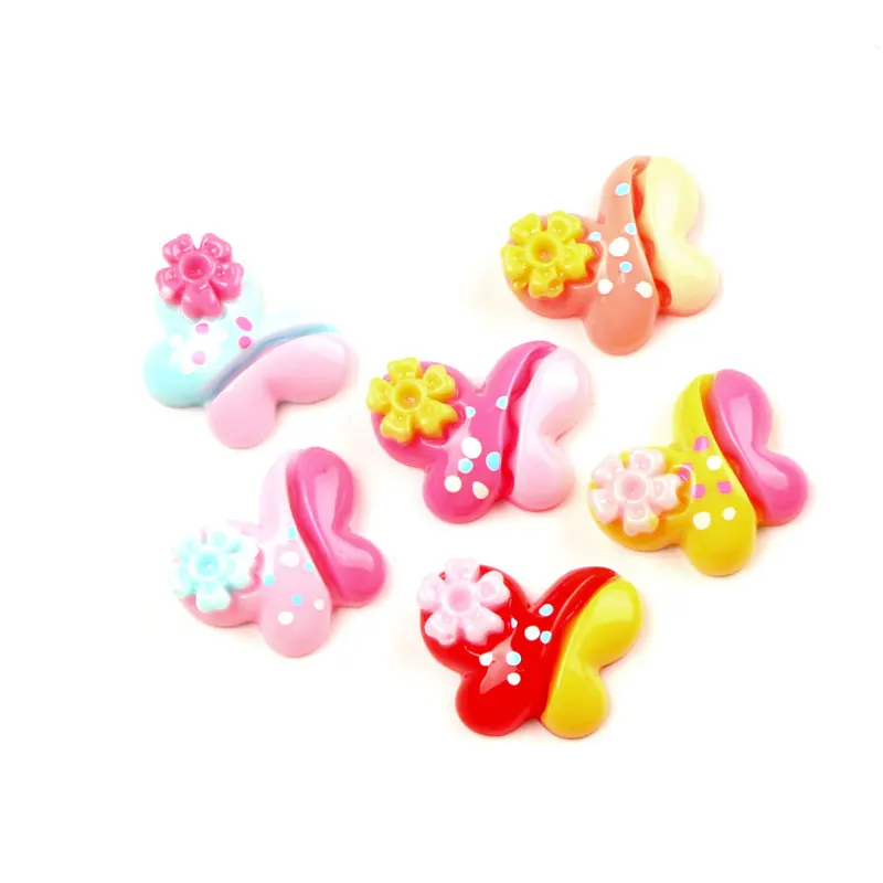 

LF 50Pcs Mixed Resin Butterfly Decoration Crafts Flatback Cabochon Embellishments For Scrapbooking Kawaii Cute Diy Accessories