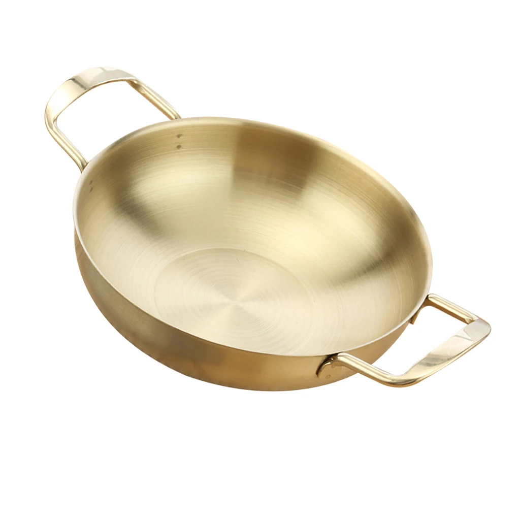 Stainless Steel Paella Pan Gratin Pan Soup Stock Pot Cookware 18cm 20cm 22cm