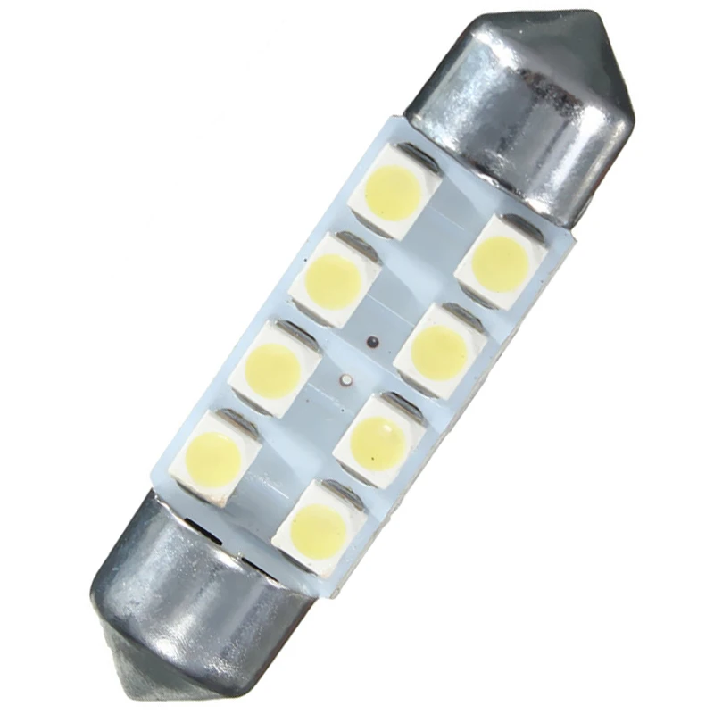 

30X Festoon 8 SMD LED 31mm 36mm 39mm 41mm White 3528 1210 8SMD 8LED Car Light Festoon Reading Map Door Lights Dome Lamp Bulb 12V