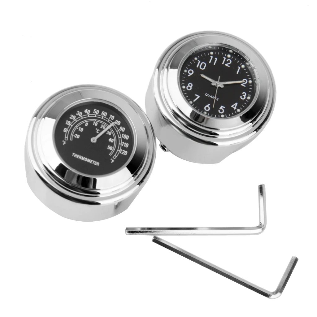 7/8'-1' Handlebar Clock Temp Thermometer For   Yamaha A1 100% Waterproof Shock resistant Glow in dark