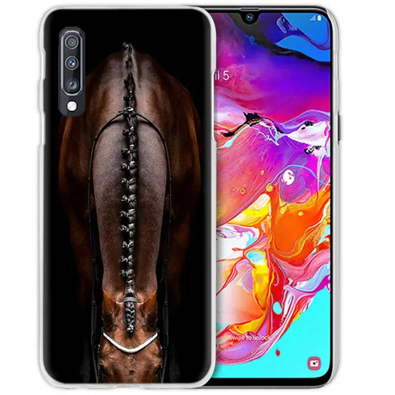 В форме лошадок, животных, чехол для samsung Galaxy A50 A70 A20e A40 A30 A20 A10 A8 A6 плюс A9 A7 Прозрачный поликарбонатный жесткий Fundas Capa чехол для телефона
