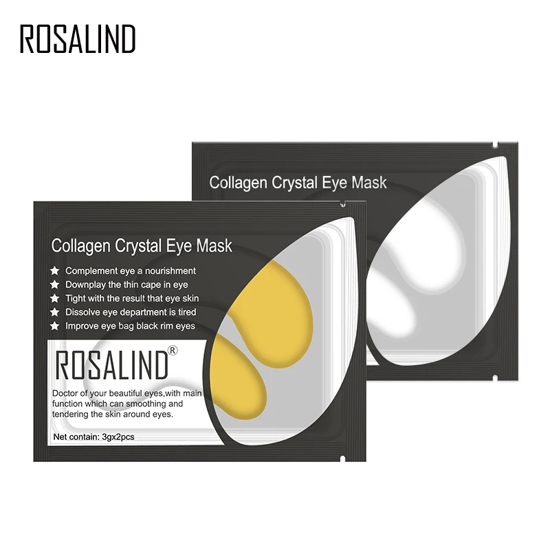 Золотая коллагеновая маска для глаз ROSALIND 5 пар гелевых патчей против морщин