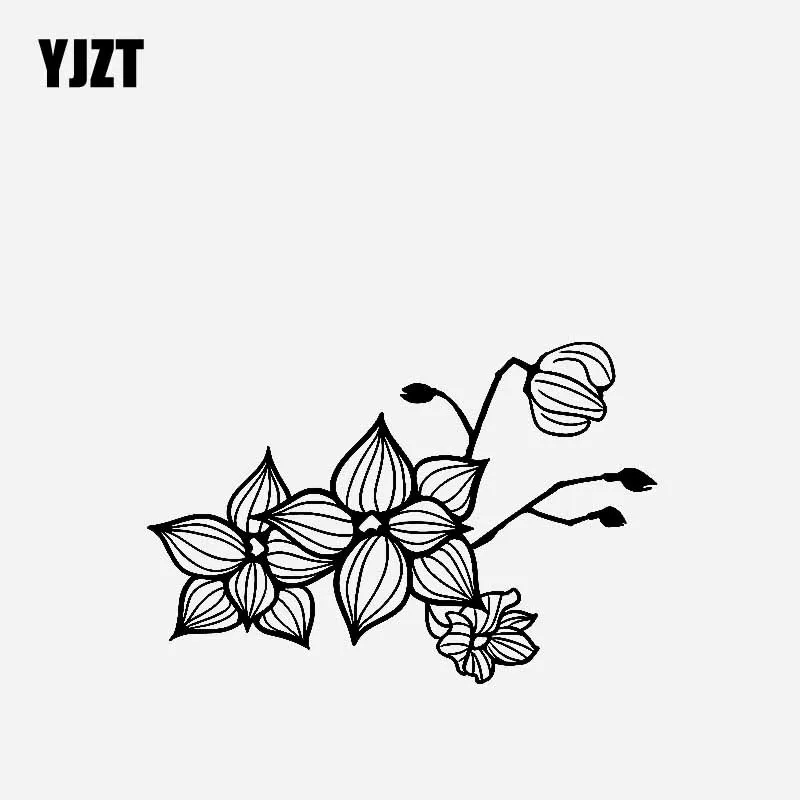 YJZT 18,2 см * 12,2 см цветок творческий выдалбливают Дизайн Виниловая наклейка на машину наклейка черный/Серебряный C23-0615