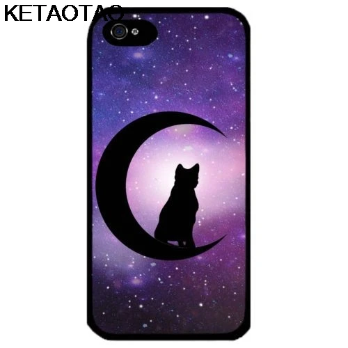 KETAOTAO Черный кот falce di luna Хэллоуин телефонные чехлы для iPhone 5C 5S 6S 7 8 Plus X Samsung чехол