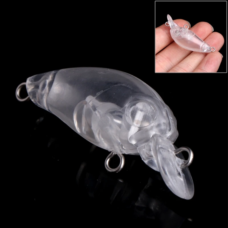 

Unpainted Crankbait Fishing Lure Hard Bait Tackle Plastic Blank Lures 4.7cm 3.3g new